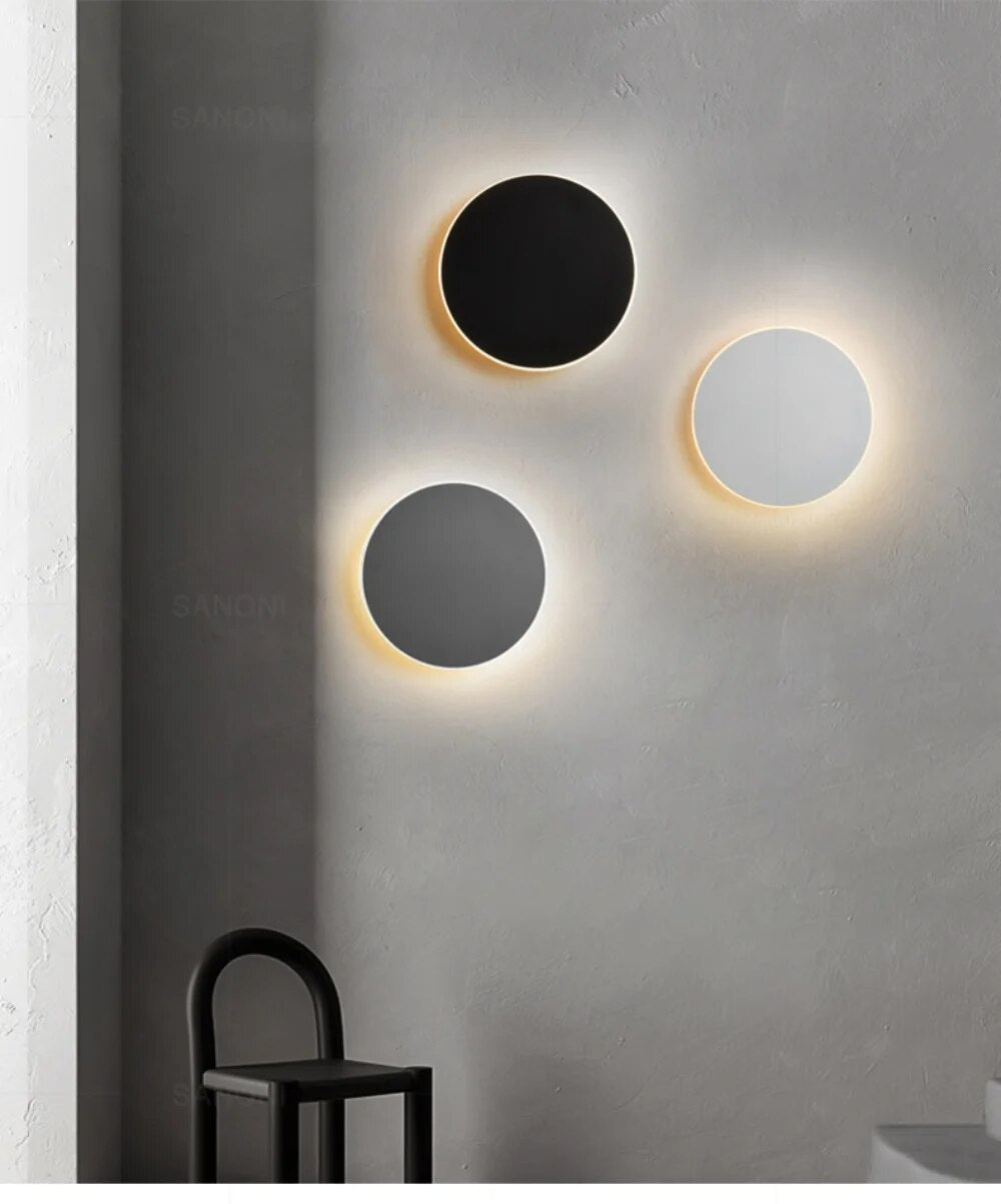 Round Backlit Sconce LED Wall Light for Interiors