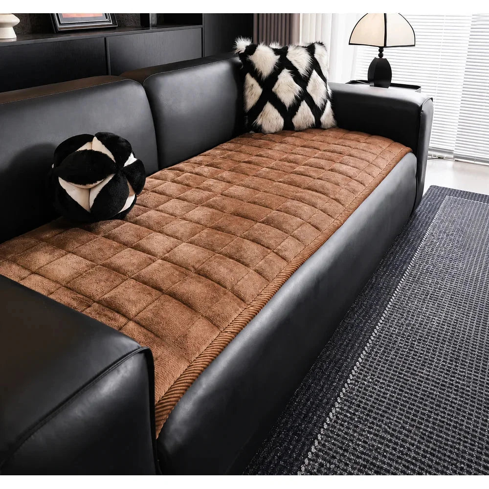 Quilted sofa cover mat non-slip and pet scratch resistant