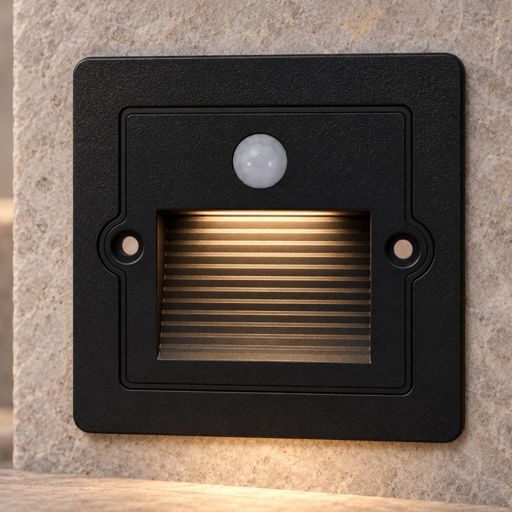 Recessed LED Step Light with PIR Motion Sensor 3W IP65