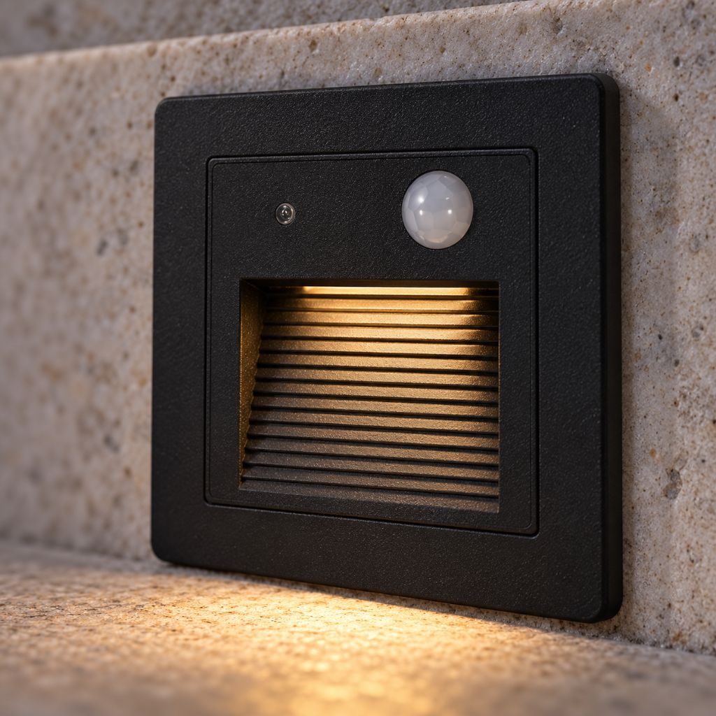 Recessed LED Step Light with PIR Motion Sensor 3W IP65