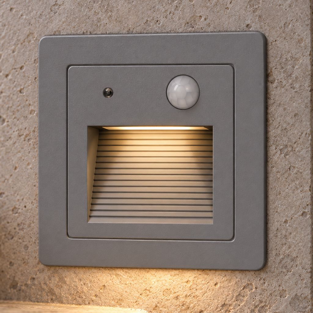 Recessed LED Step Light with PIR Motion Sensor 3W IP65