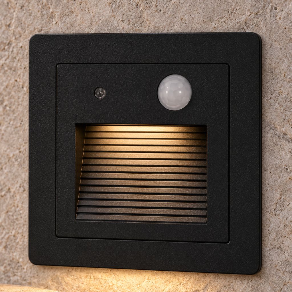 Recessed LED Step Light with PIR Motion Sensor 3W IP65