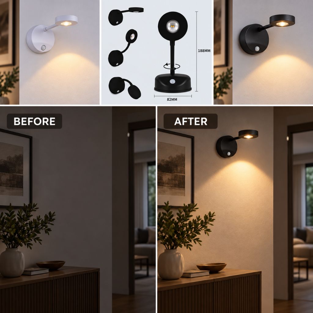 Rechargeable LED Wall Spotlight with Motion Sensor