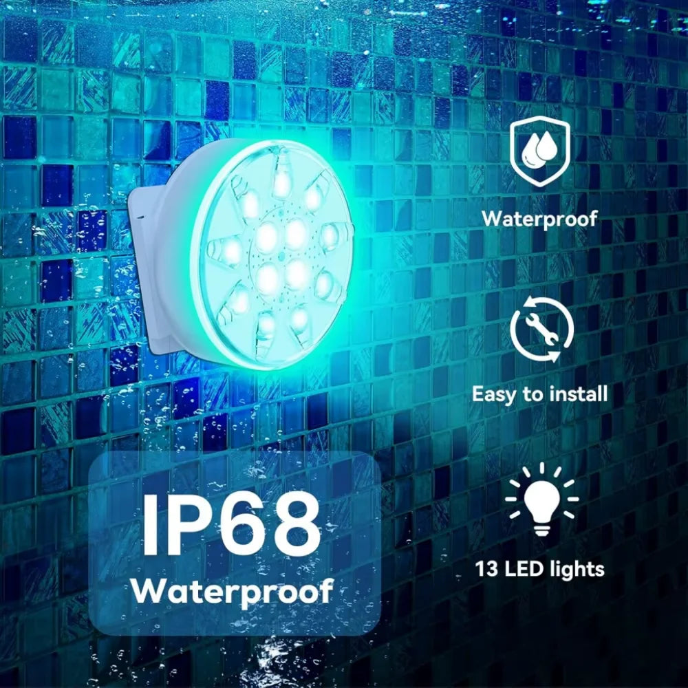 Rechargeable pool lights ip68 waterproof submersible led with remote – view 8