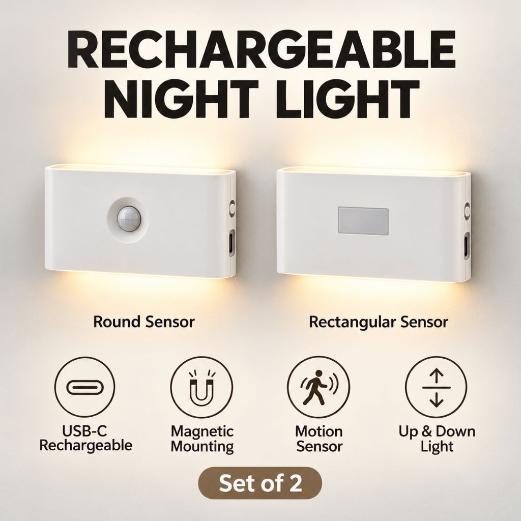 Rechargeable Up & Down LED Night Light with Motion Sensor