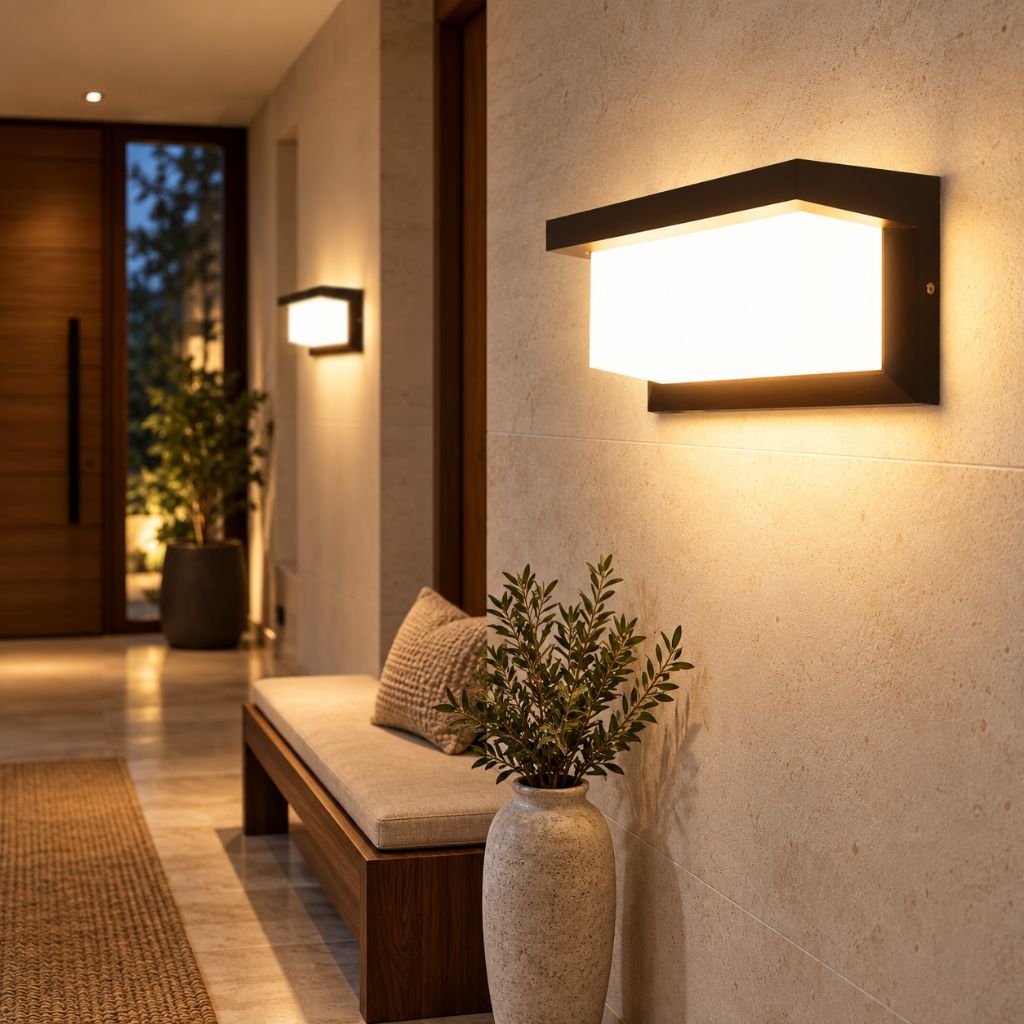 Rectangular LED Wall Light with Frosted Diffuser