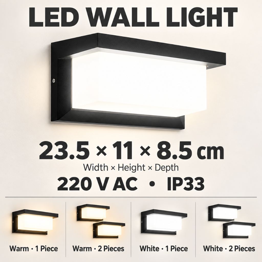 Rectangular LED Wall Light with Frosted Diffuser