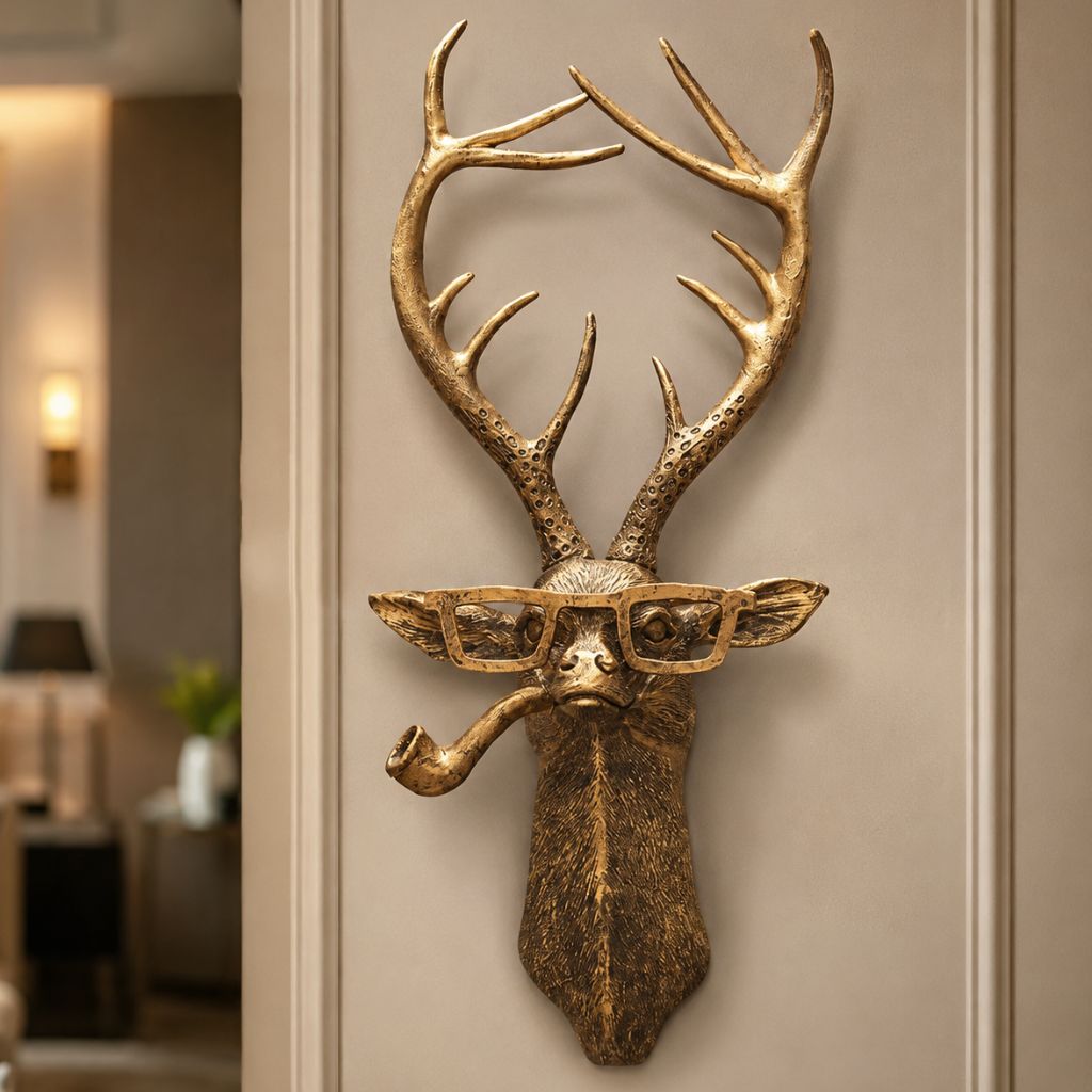 Resin Animal Head Wall Sculpture
