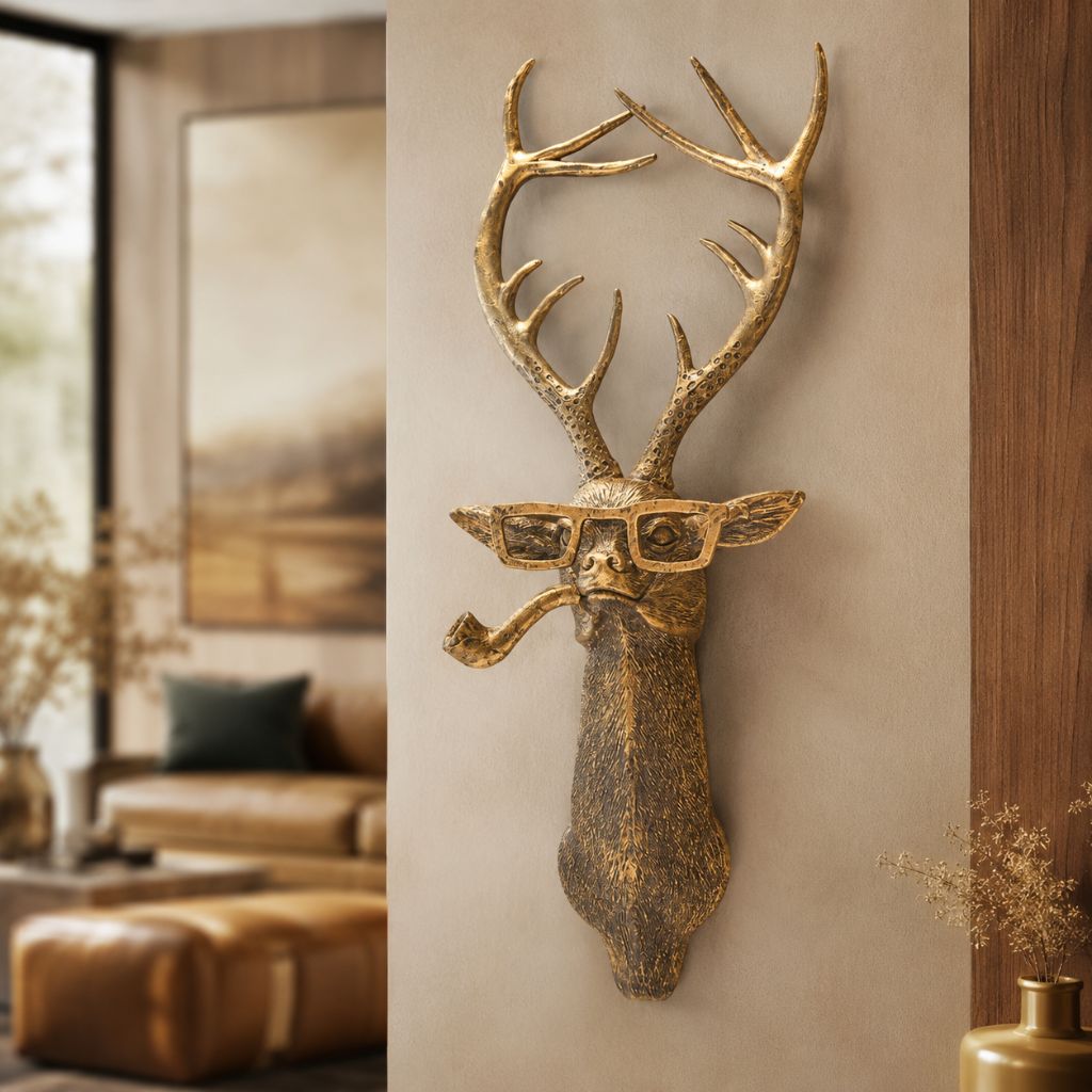 Resin Animal Head Wall Sculpture