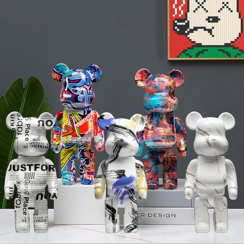 Resin Bear Sculpture with Graffiti Street Art Design - Lattea Global