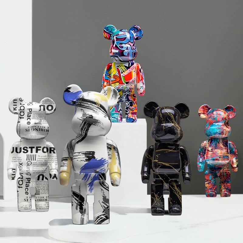 Resin Bear Sculpture with Graffiti Street Art Design - Lattea Global