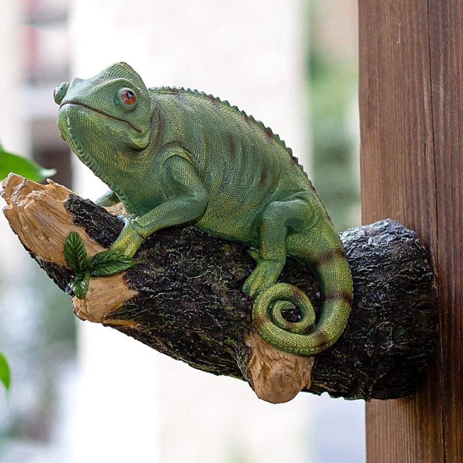 Resin Chameleon Figurine on Tree