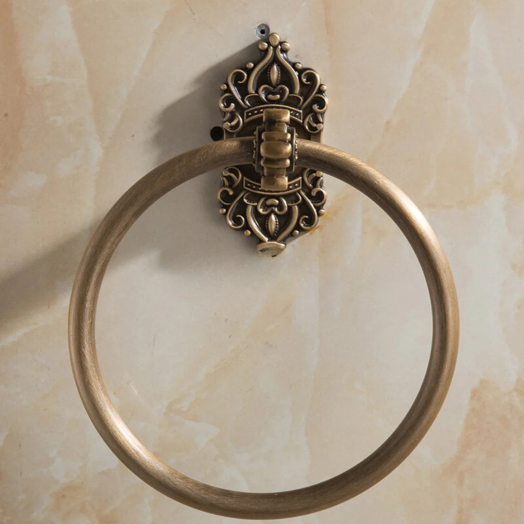 Antique Brass Hand Towel Ring for Bathroom