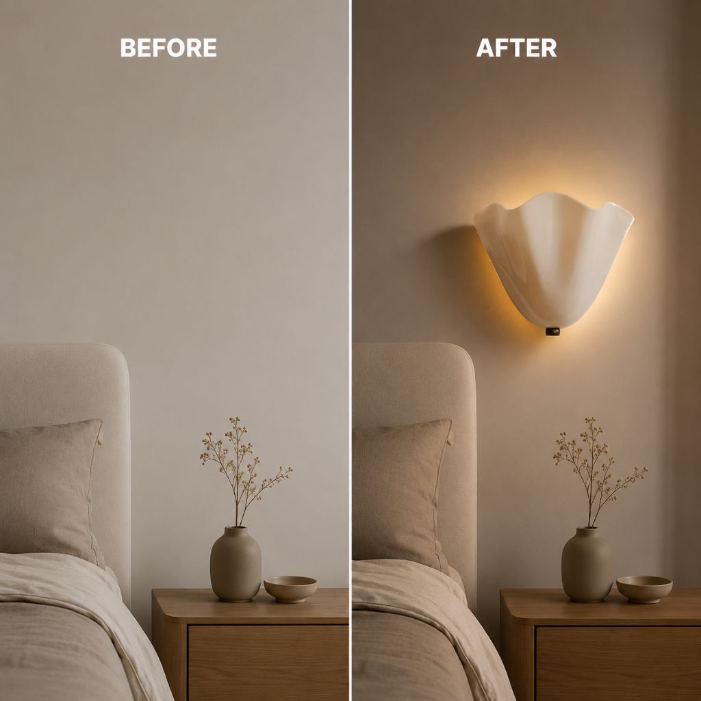 Retro Glass Shell Wall Light Sconce