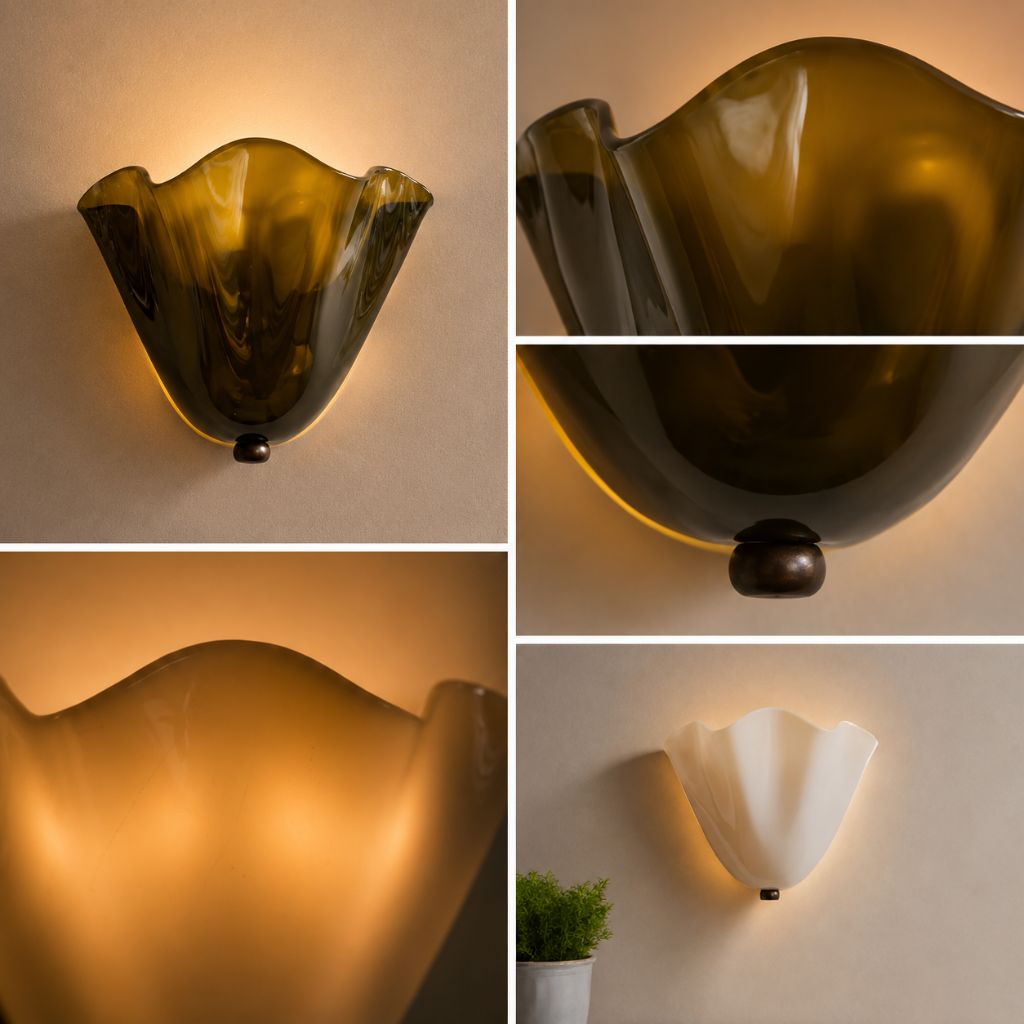 Retro Glass Shell Wall Light Sconce
