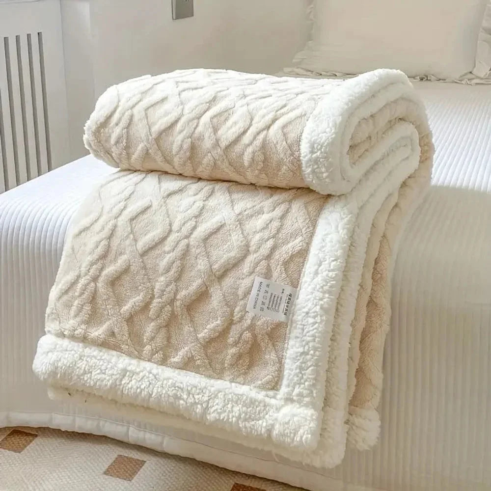 Reversible sherpa fleece blanket soft and warm throw – view 8