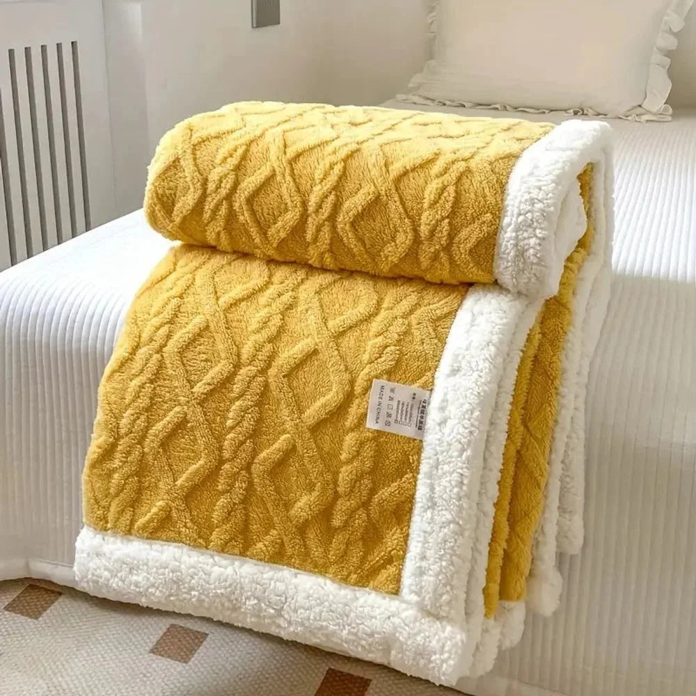 Reversible sherpa fleece blanket soft and warm throw – view 10