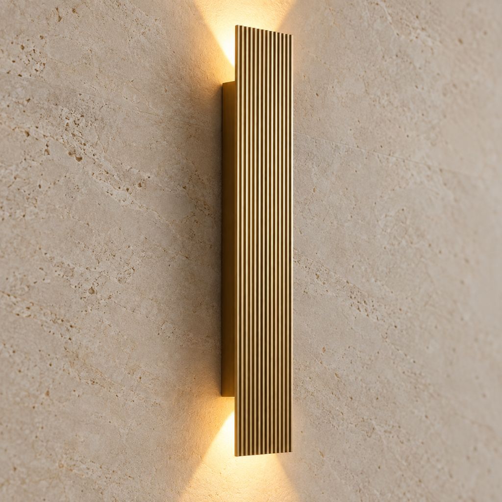 Ribbed Aluminum IP65 Up and Down LED Wall Light