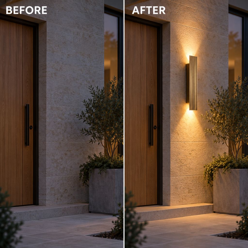 Ribbed Aluminum IP65 Up and Down LED Wall Light
