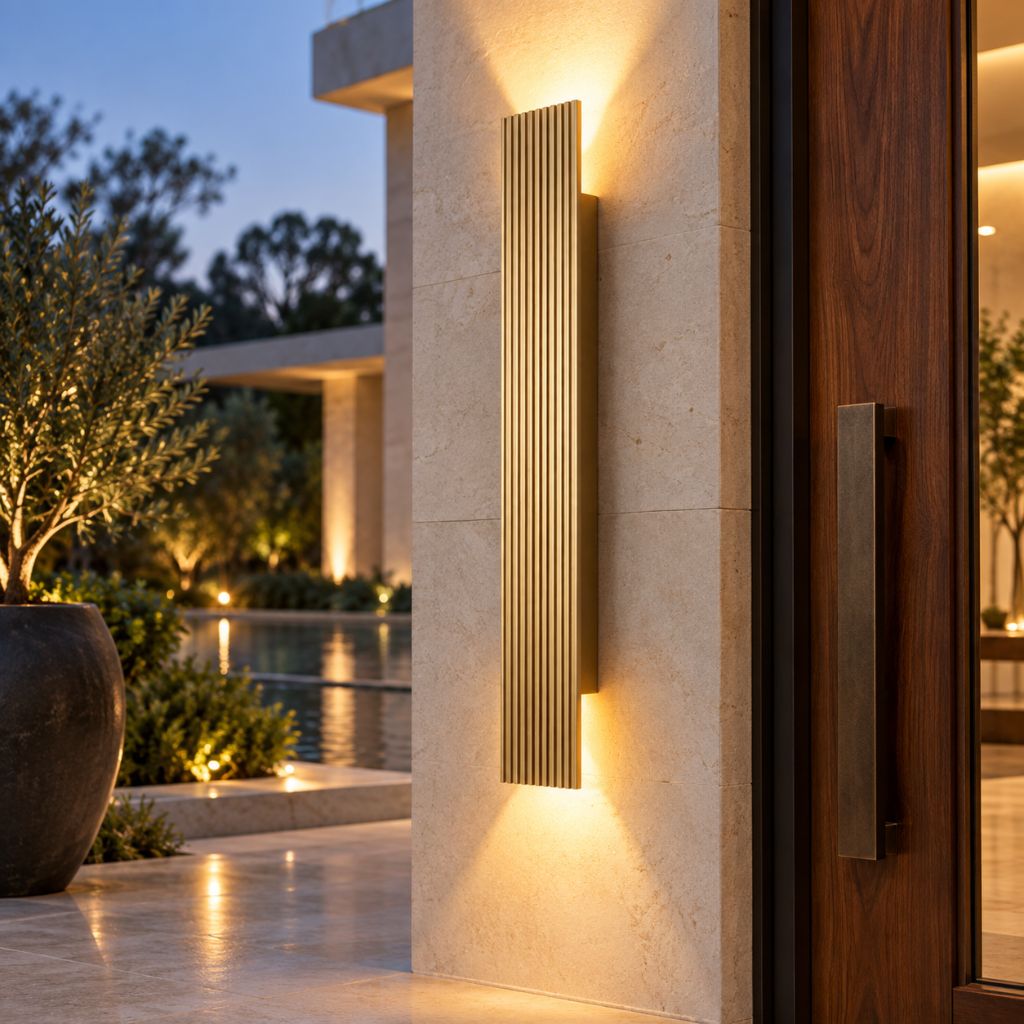 Ribbed Aluminum IP65 Up and Down LED Wall Light