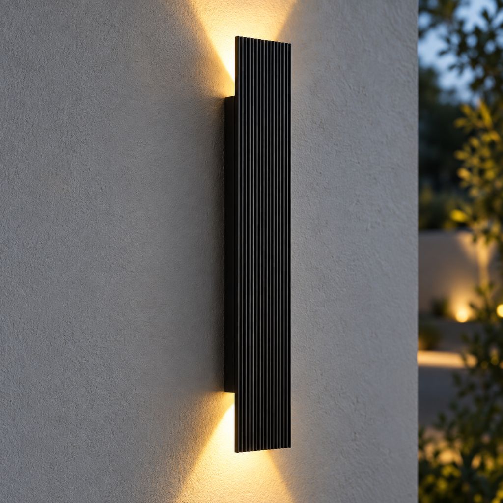 Ribbed Aluminum IP65 Up and Down LED Wall Light