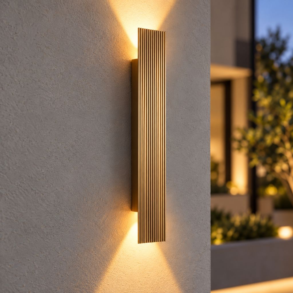 Ribbed Aluminum IP65 Up and Down LED Wall Light