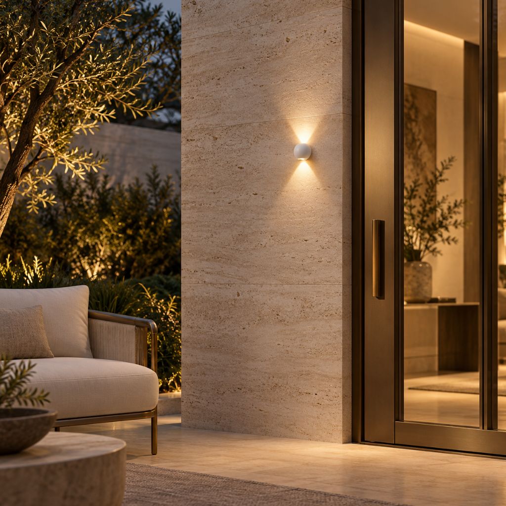 Round LED Outdoor Wall Light IP65 Up Down 6W