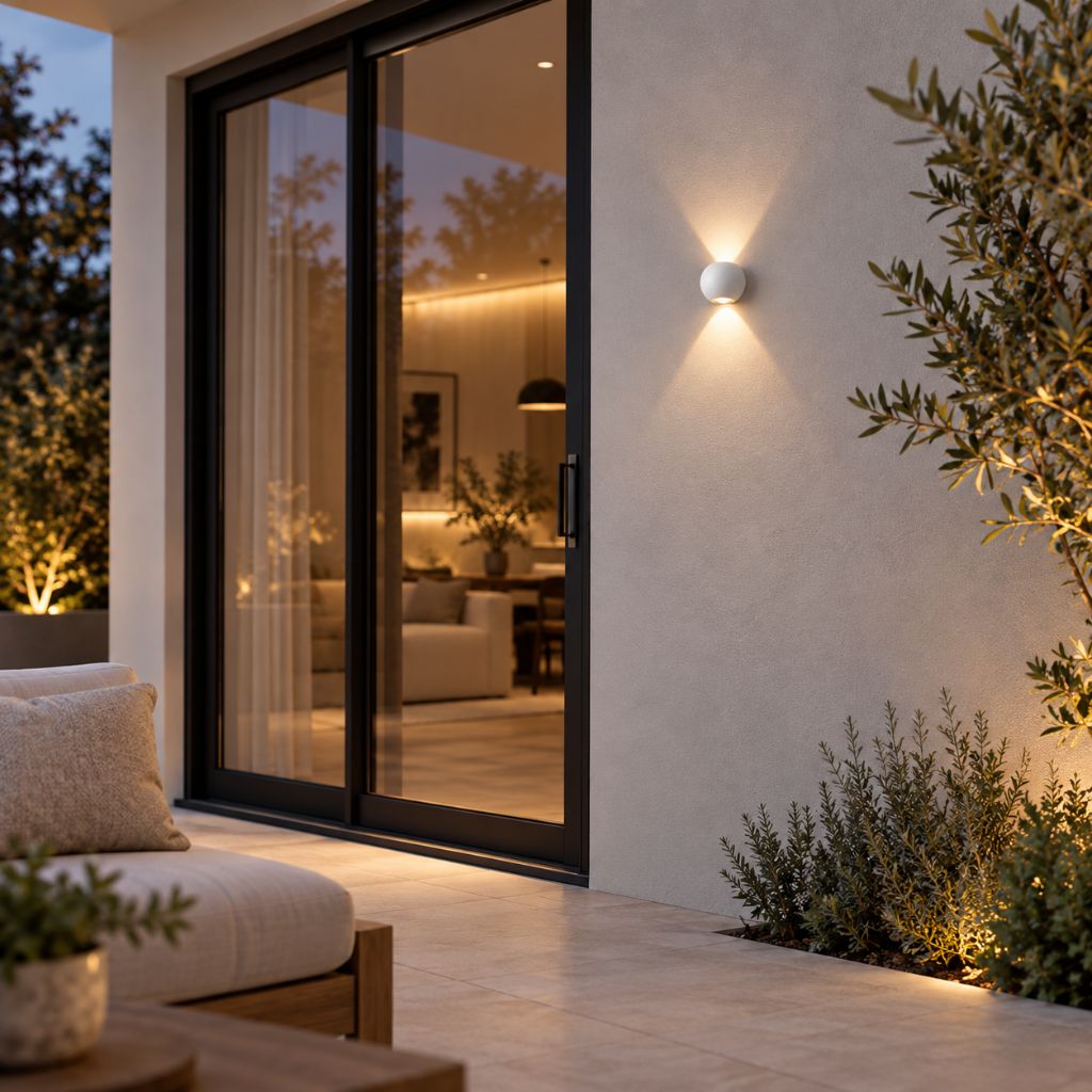 Round LED Outdoor Wall Light IP65 Up Down 6W