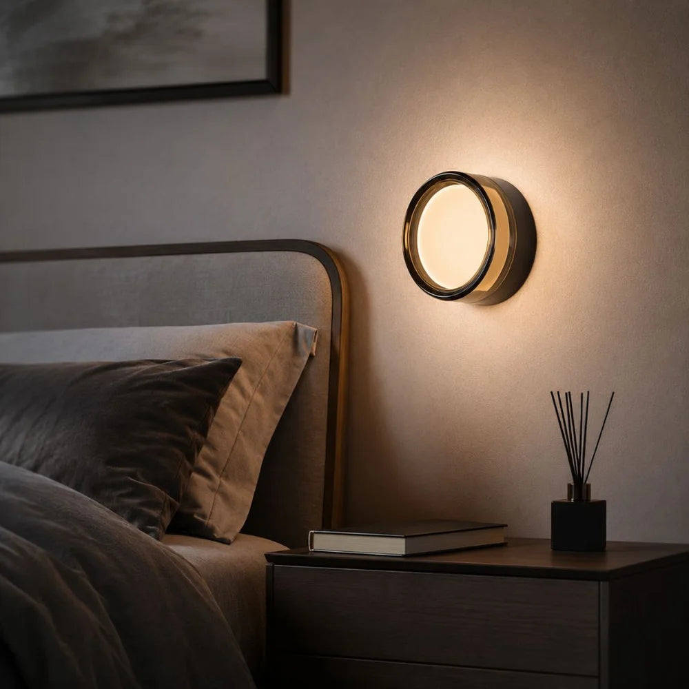 Round led wall sconce ip65 cct switch indoor outdoor lamp – view 2