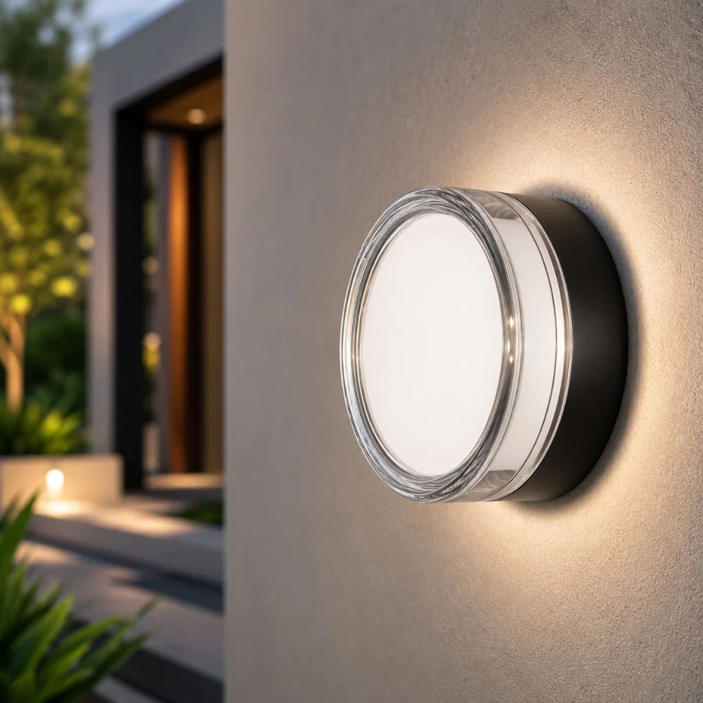 Round led wall sconce ip65 cct switch indoor outdoor lamp – view 18