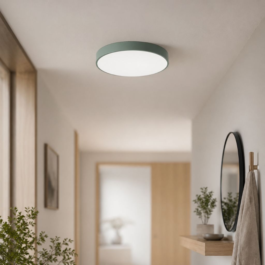 Round Slim Semi Flush Ceiling Light Fixture For Living Room