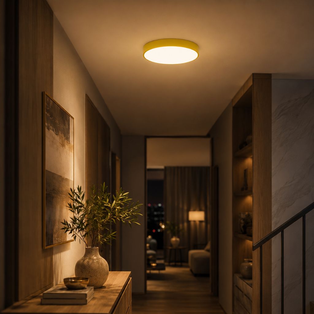 Round Slim Semi Flush Ceiling Light Fixture For Living Room