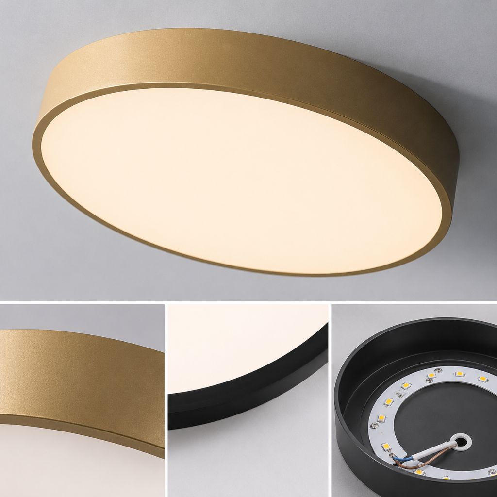 Round Slim Semi Flush Ceiling Light Fixture For Living Room