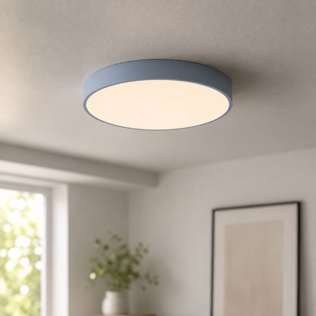 Round Slim Semi Flush Ceiling Light Fixture For Living Room