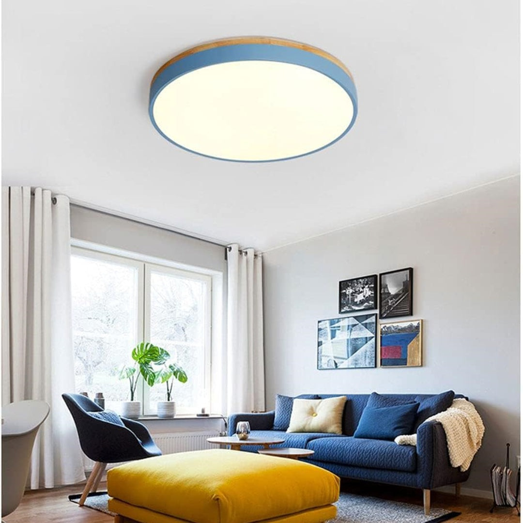 Ceiling Light Wooden LED Fixture Modern Design 17