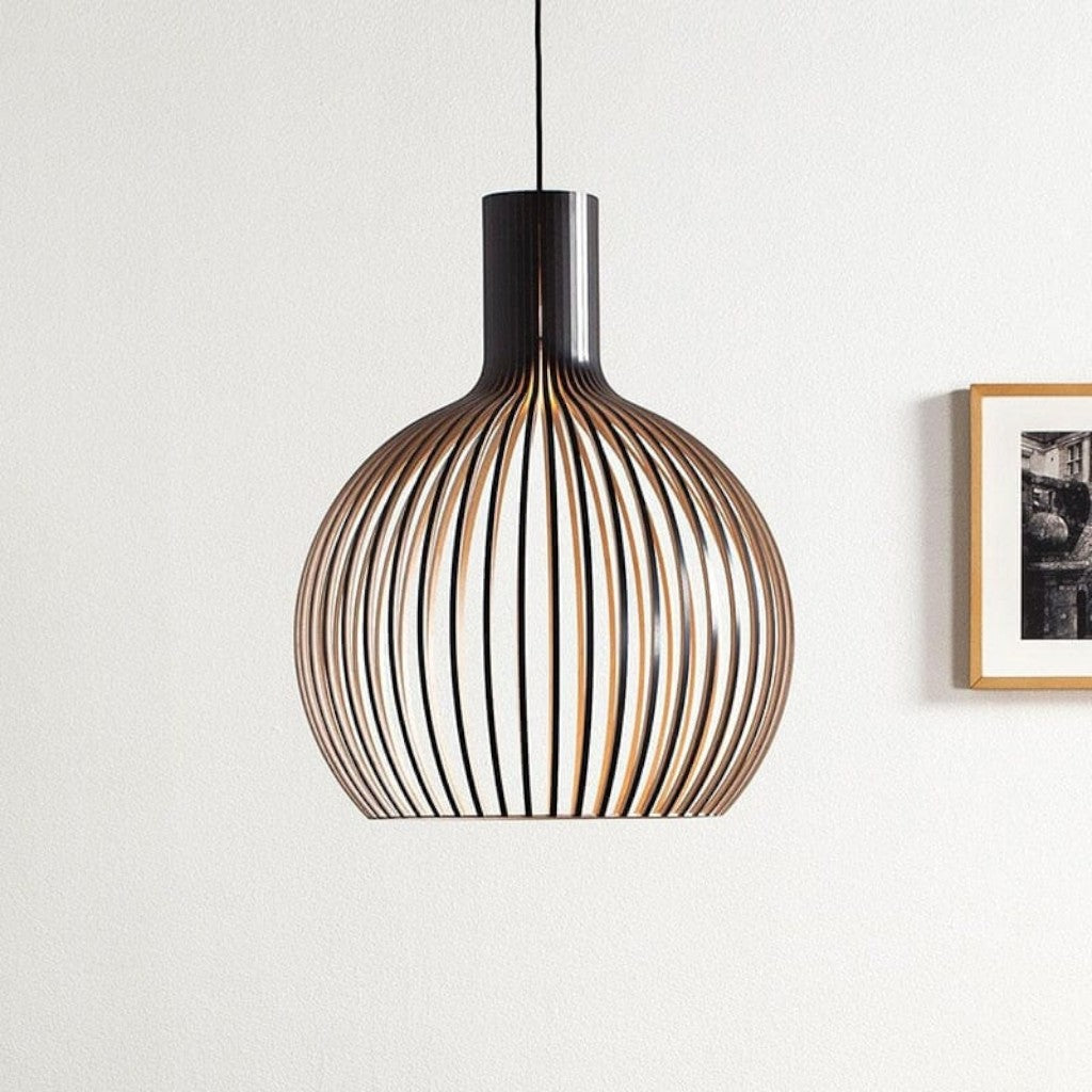 Rustic Wooden Cage Pendant Light