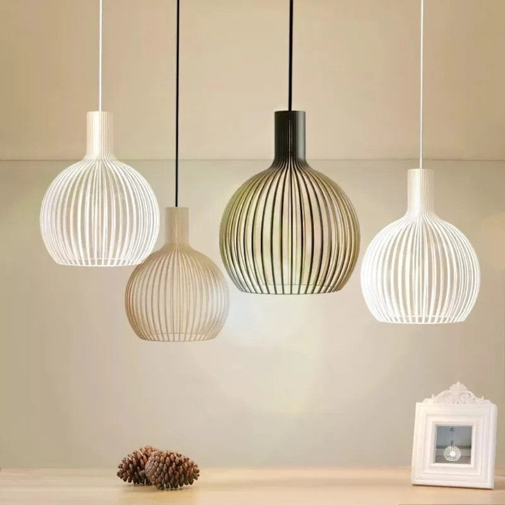 Rustic Wooden Cage Pendant Light