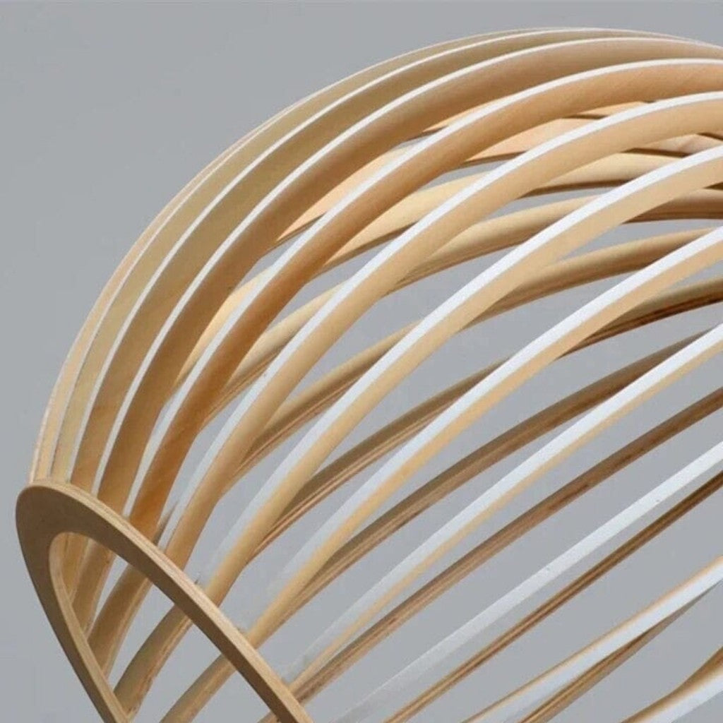 Rustic Wooden Cage Pendant Light