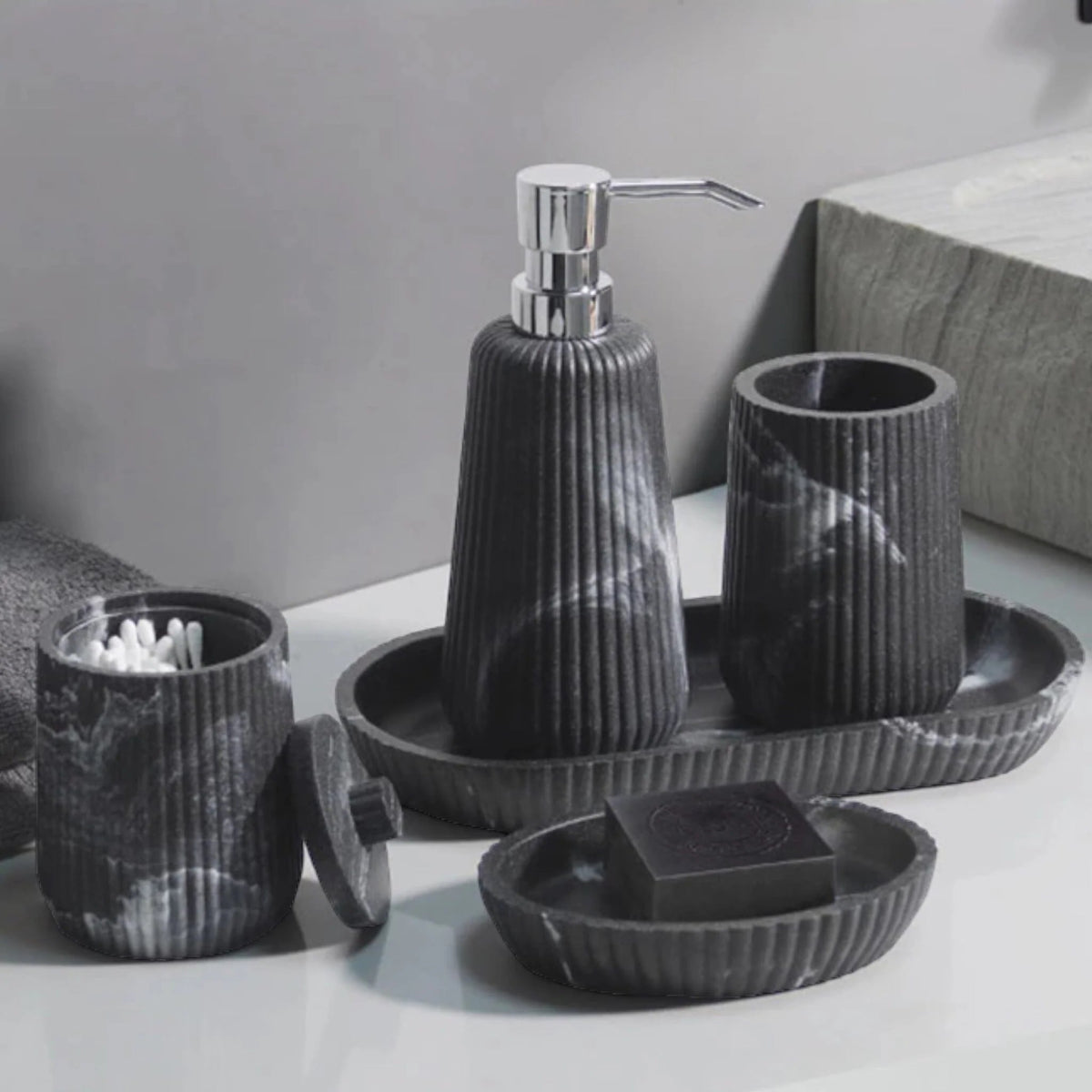 Sandstone Bath Accessory Set – Stylish & Multipurpose Decor - Lattea Global