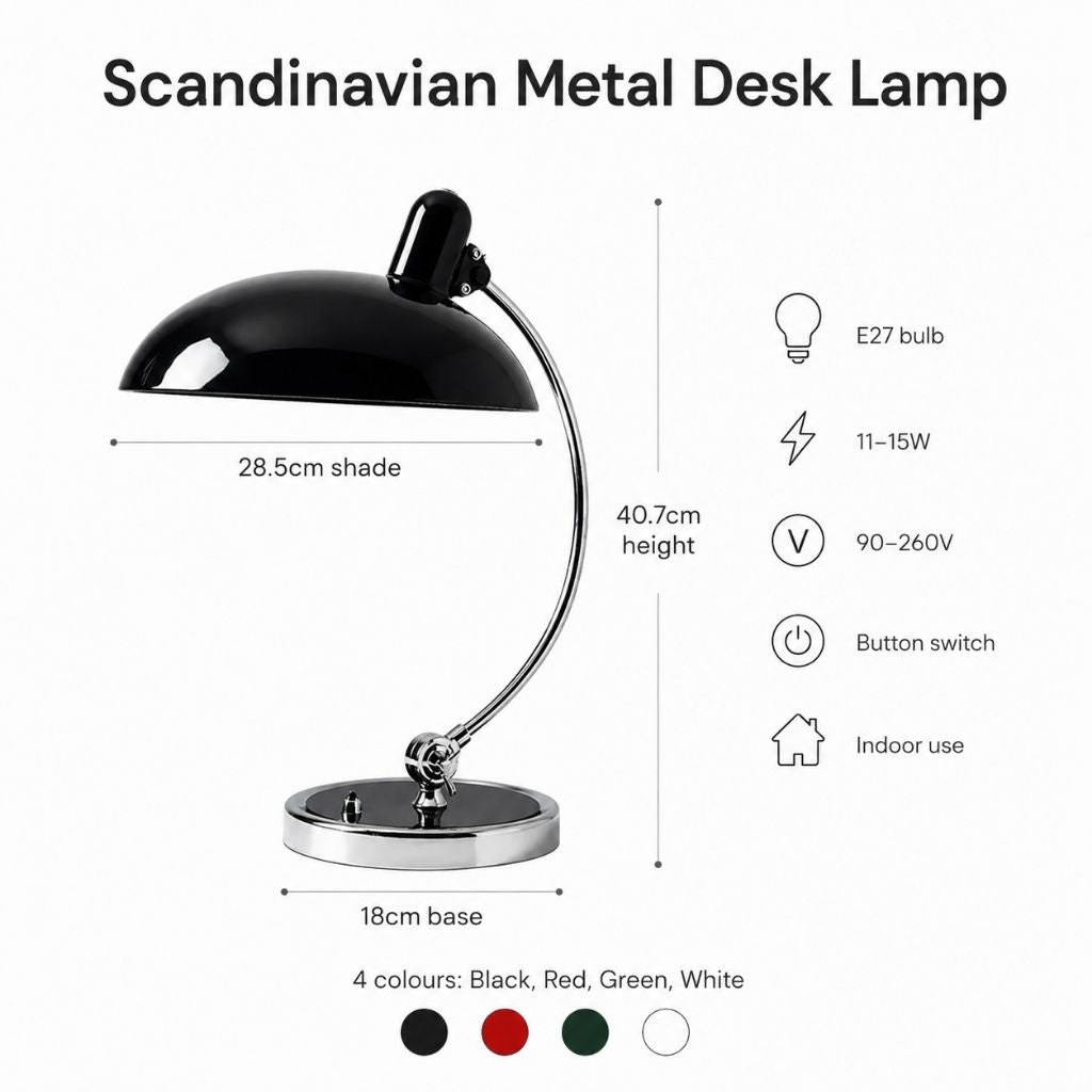 Scandinavian Metal Desk Lamp