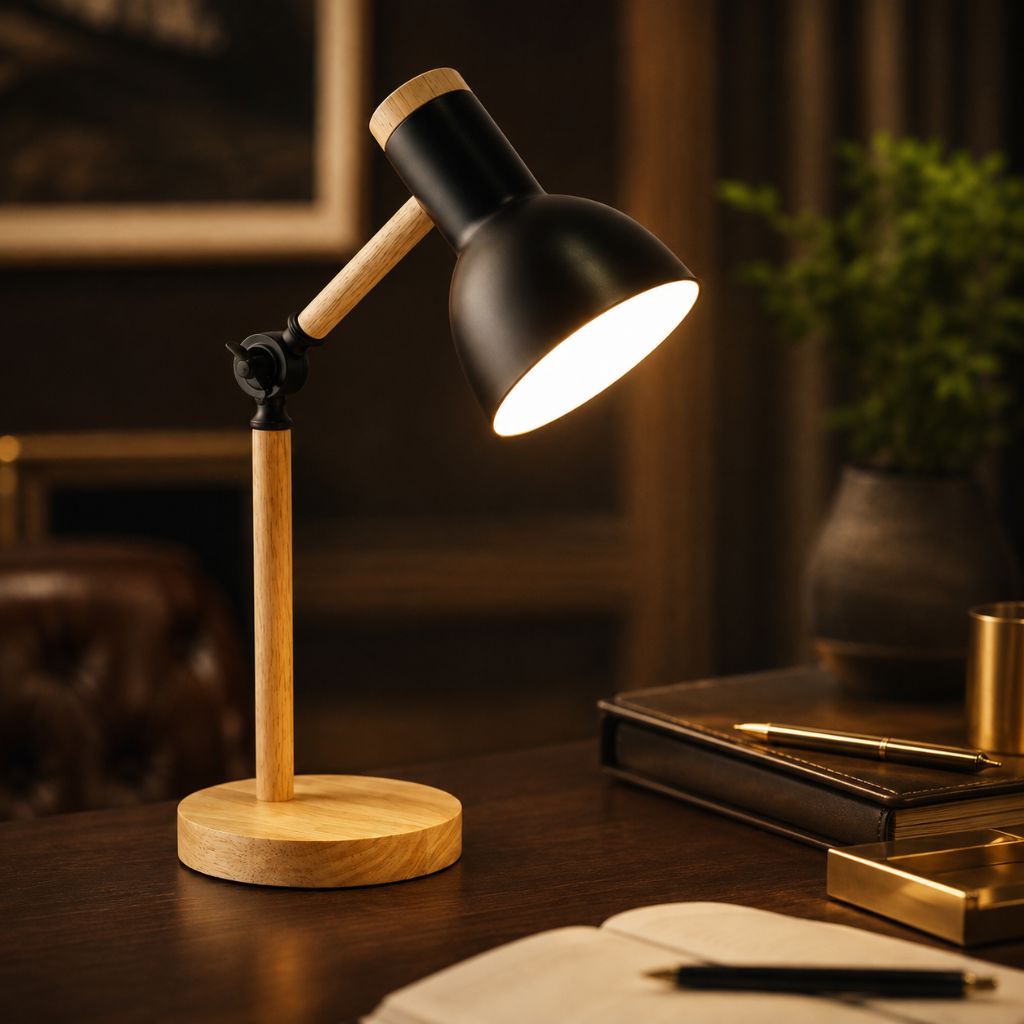 Scandinavian Wooden LED Desk Lamp