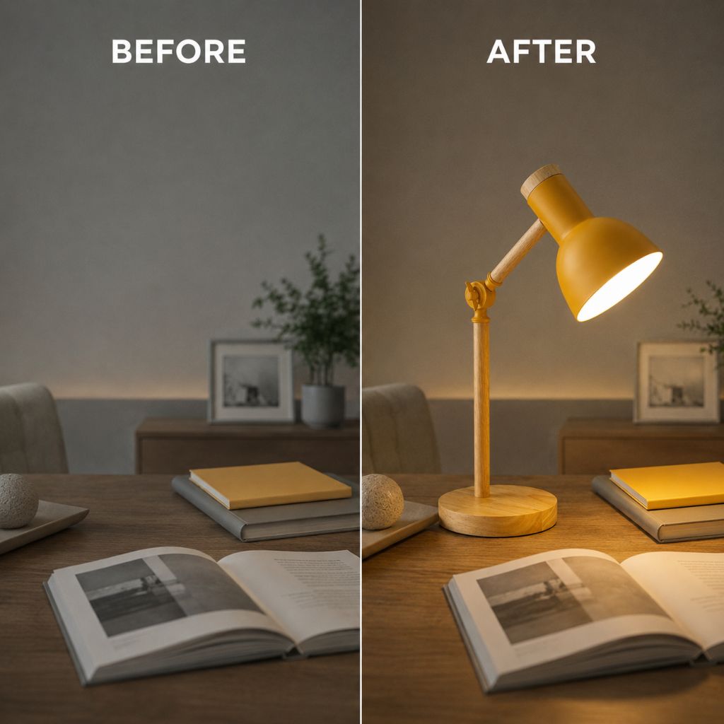 Scandinavian Wooden LED Desk Lamp