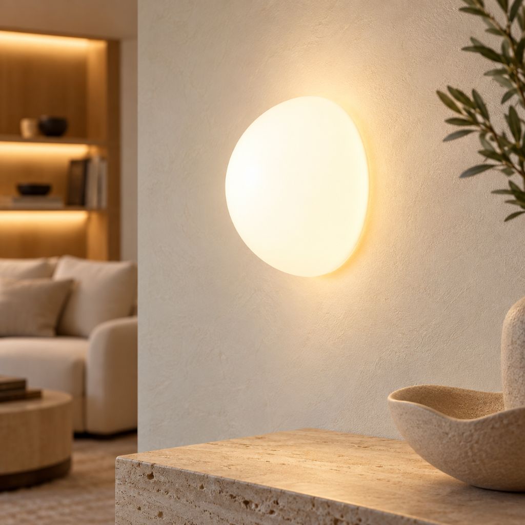 Semicircle Glass Wall Light with Concealed Base