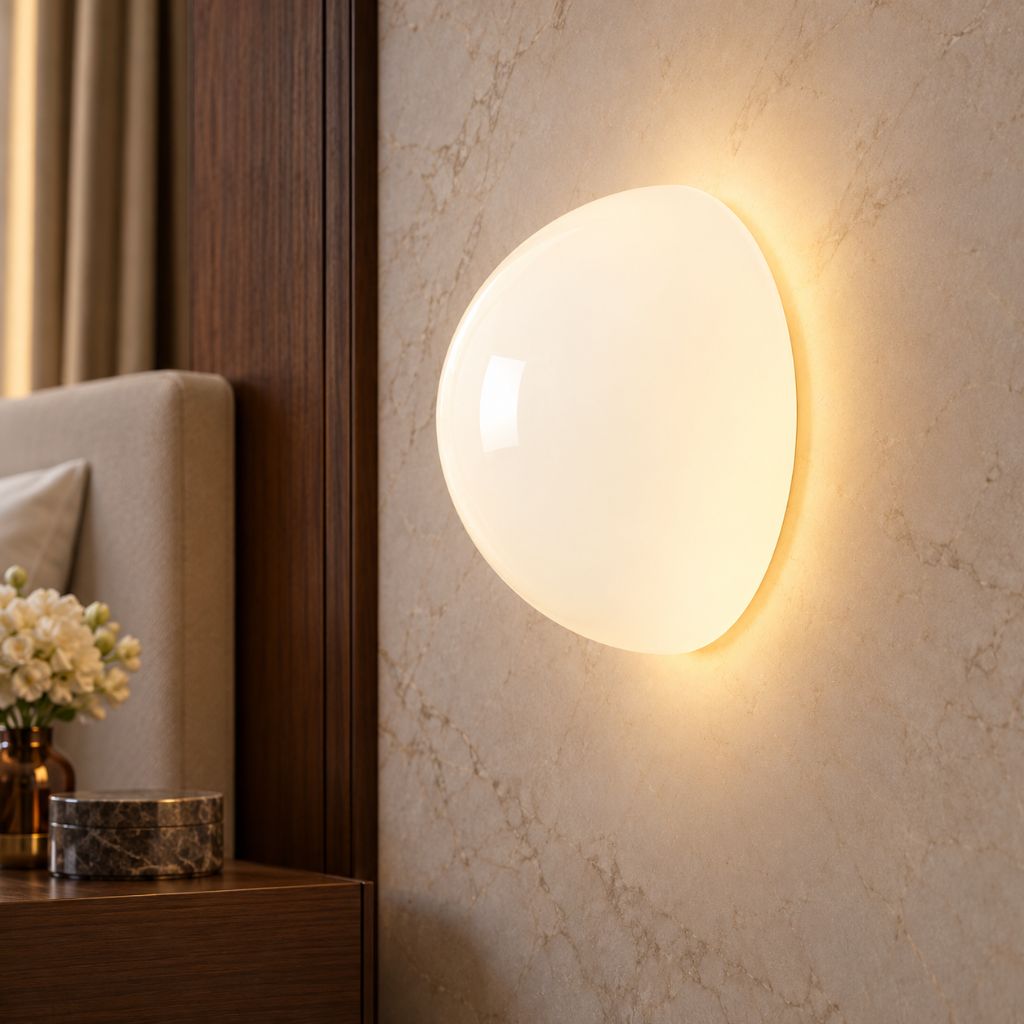 Semicircle Glass Wall Light with Concealed Base