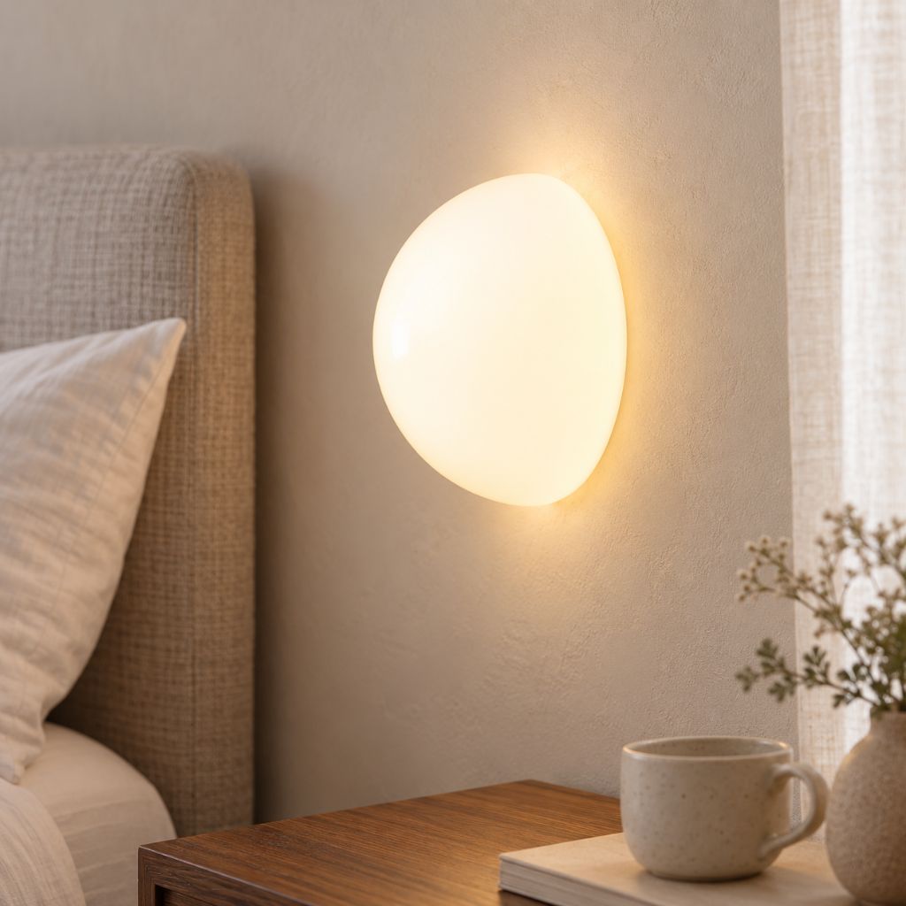 Semicircle Glass Wall Light with Concealed Base