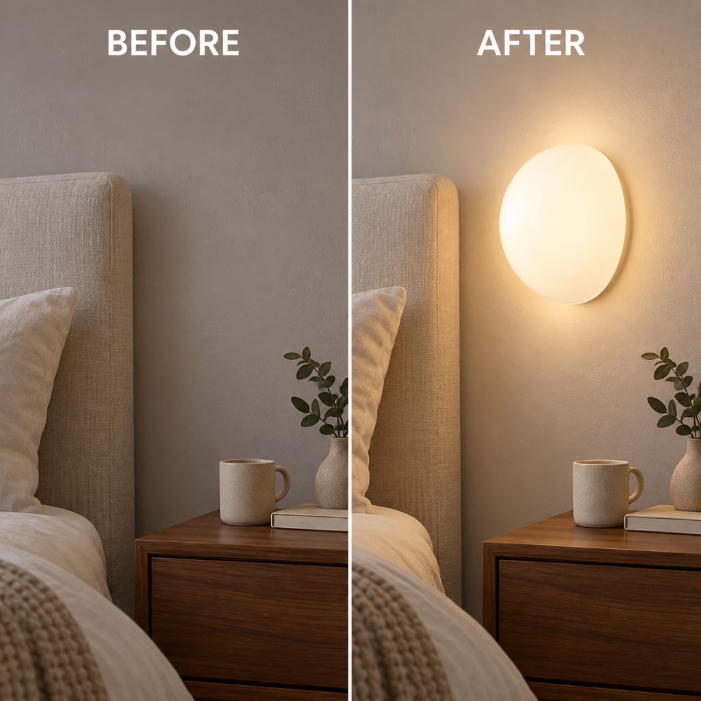 Semicircle Glass Wall Light with Concealed Base