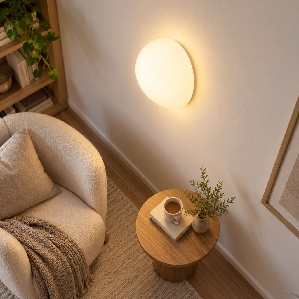 Semicircle Glass Wall Light with Concealed Base