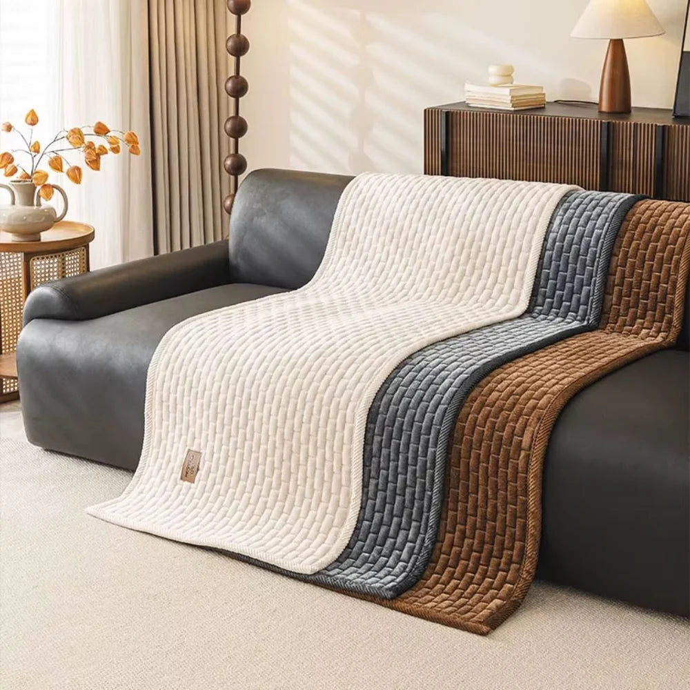 Short plush sofa cushion cover anti-slip cream style - view 8