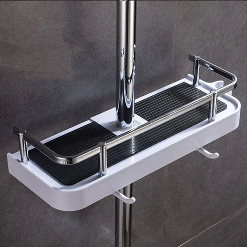 Shower Rod Storage Holder – Corrosion-Resistant & Adjustable Tray