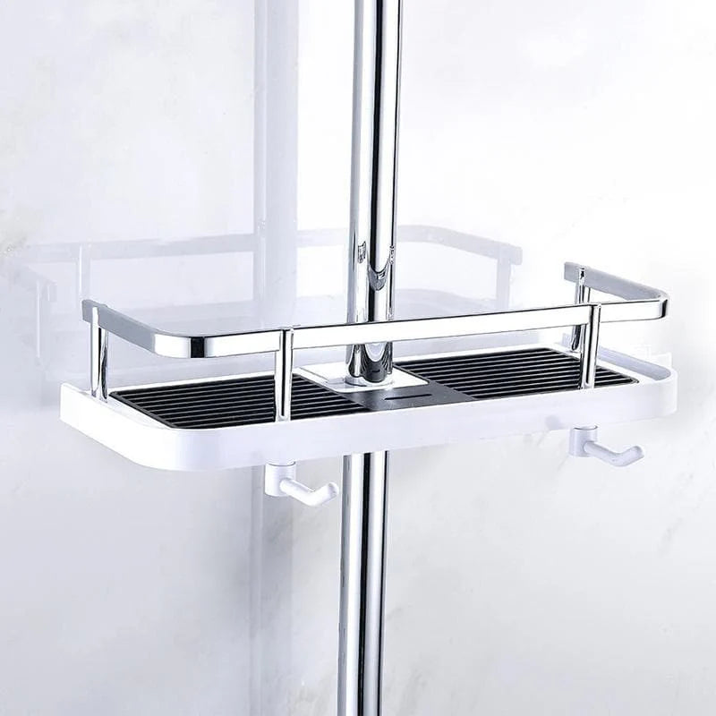 Shower Rod Storage Holder – Corrosion-Resistant & Adjustable Tray